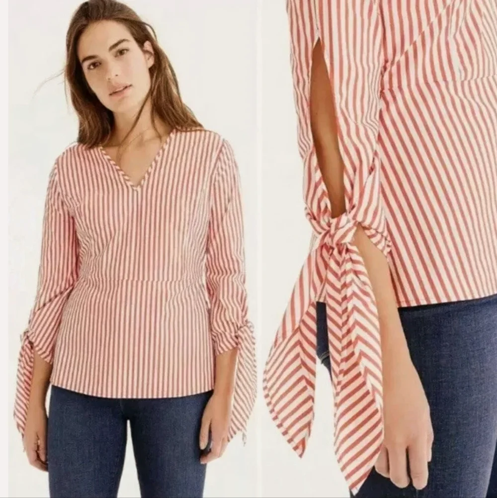 J. Crew x Universal Standart Poplin Striped Shirt Tie Cuffs